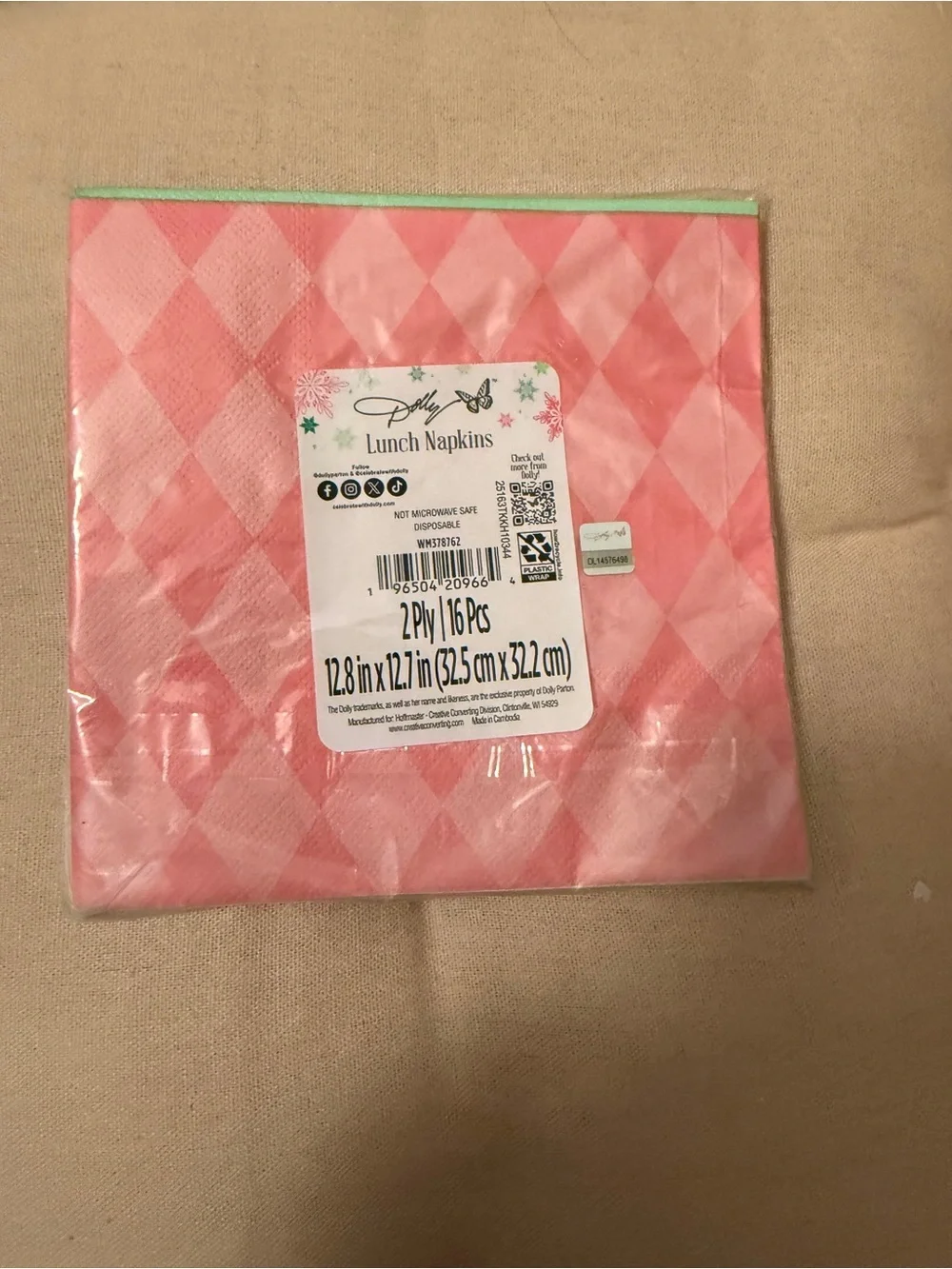 Doll Parton Green & Pink 'Tis the Season to Be Dolly' Holiday Napkins 2 packs